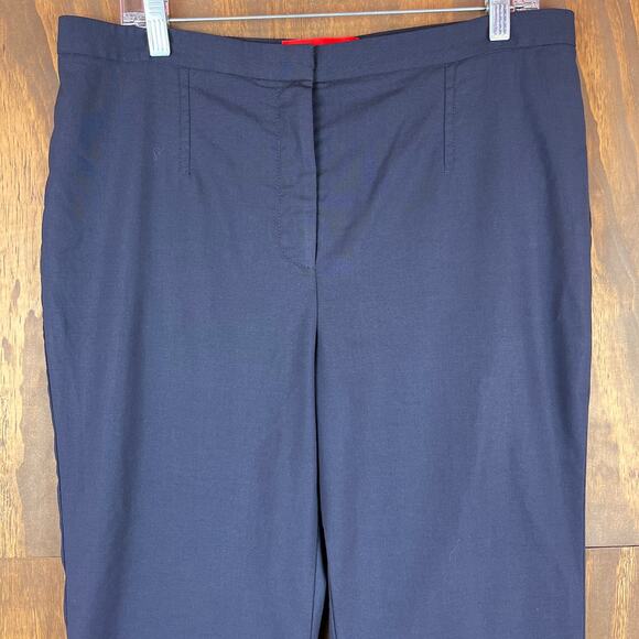 Zac Posen Womens Pants Blue Z Spoke Straight Leg Pleated Designer Career 12 - Picture 2 of 11